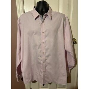 UNTUCKit Dress Shirt Mens XXXL Douro Wrinkle Free Pink Pinstriped 100% Cotton